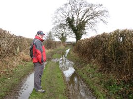 Greg on one of the drier paths