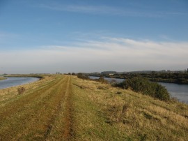 Path between the river and flood relief channel