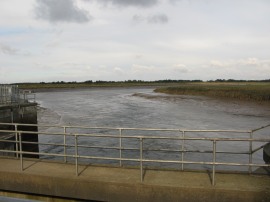 Junction of the flood relief channel and the River Great Ouse