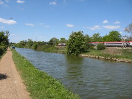 Canal besides the rail lines