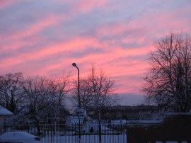 Pink skies over Walthamstow