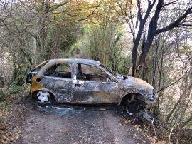 Burnt out car