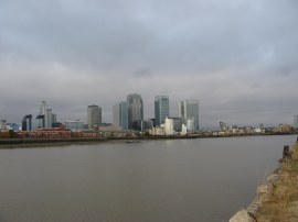 View over to Canary Wharf