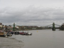 Approaching Hammersmith Bridge