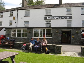 Sitting outside the Patterdale Hotel