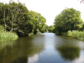 View along the canal from West Hythe Dam