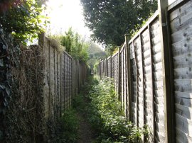Fenced path through Little Kingshilll