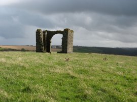 Ruined tower above Warren Cliff