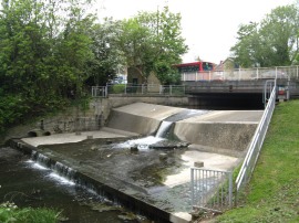 Hendon Lane Road Bridge and Weir