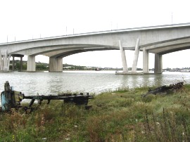 Approaching the Medway Bridges